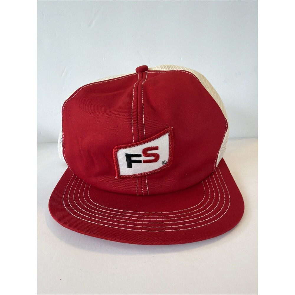 Vintage FS AG Farm Seed Feed Mesh Trucker Hat Cap Snapback K-Products Patch USA